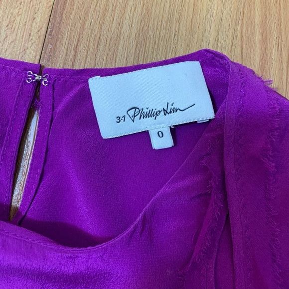 3.1 Phillip Lim Magenta Silk Cutout Tank Top - Picture 6 of 8